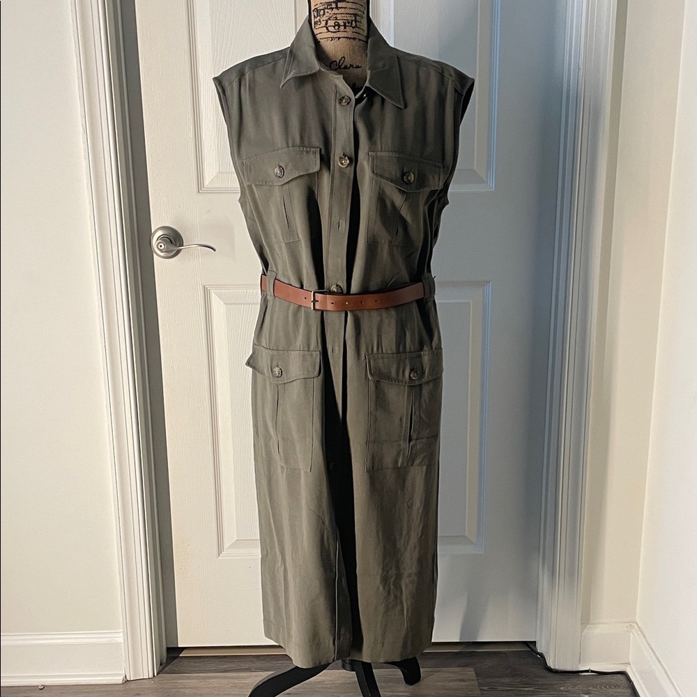 H&M Olive Maxi Dress with Belt